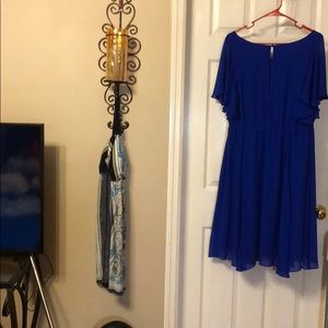 Deep blue silky Torrid dress size 1